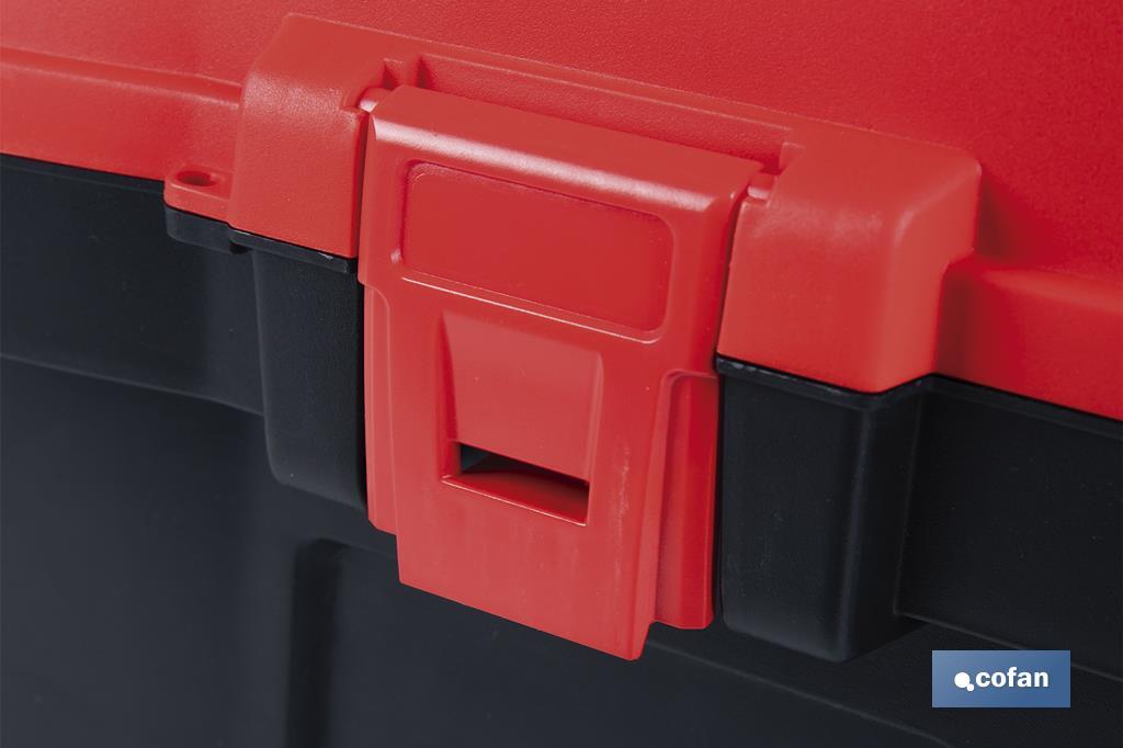 Tool box with organisers, reinforcements and ABS latches | Dimensions: 59.5 x 28.8 x 30.8cm - Cofan