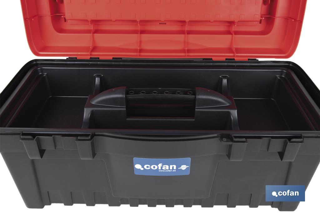 Tool box with organisers, reinforcements and ABS latches | Dimensions: 59.5 x 28.8 x 30.8cm - Cofan