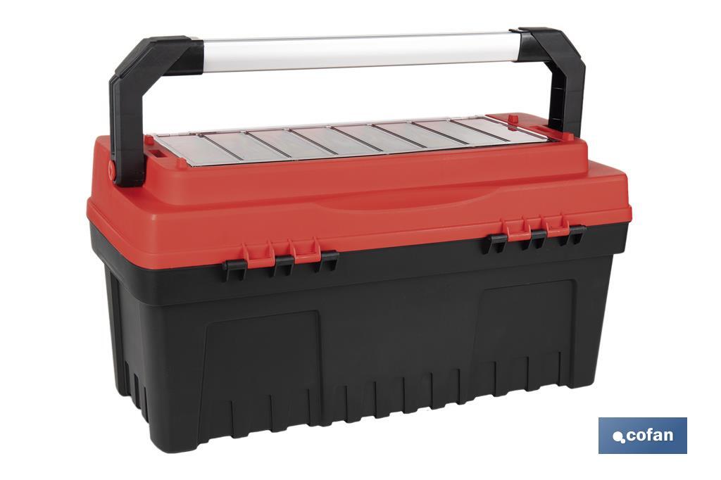 Tool box with organisers, reinforcements and ABS latches | Dimensions: 59.5 x 28.8 x 30.8cm - Cofan