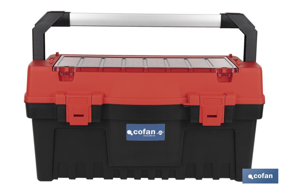 Tool box with organisers, reinforcements and ABS latches | Dimensions: 59.5 x 28.8 x 30.8cm - Cofan