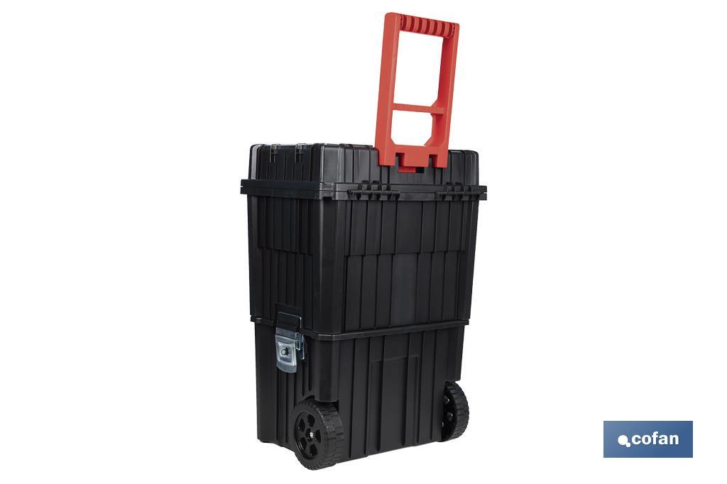 Carro de herramientas Compact con 2 Bloques | Con Doble Asa y Ruedas | Medidas: 45 x 36 x 64 cm - Cofan