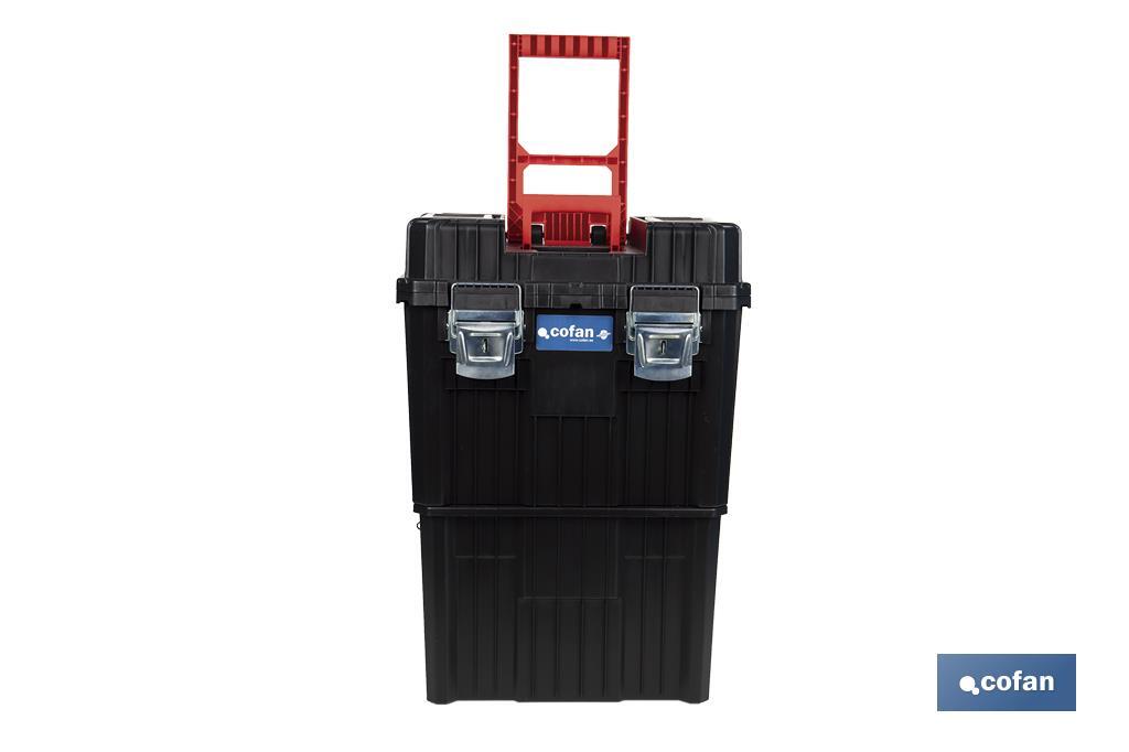 Carro de herramientas Compact con 2 Bloques | Con Doble Asa y Ruedas | Medidas: 45 x 36 x 64 cm - Cofan