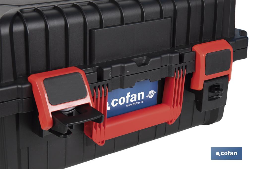 Carrying case with ABS latches, 2 handles and padded foam | Size: 44.5 x 36 x 21.6cm - Cofan