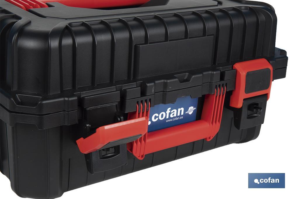 Carrying case with ABS latches, 2 handles and padded foam | Size: 44.5 x 36 x 21.6cm - Cofan