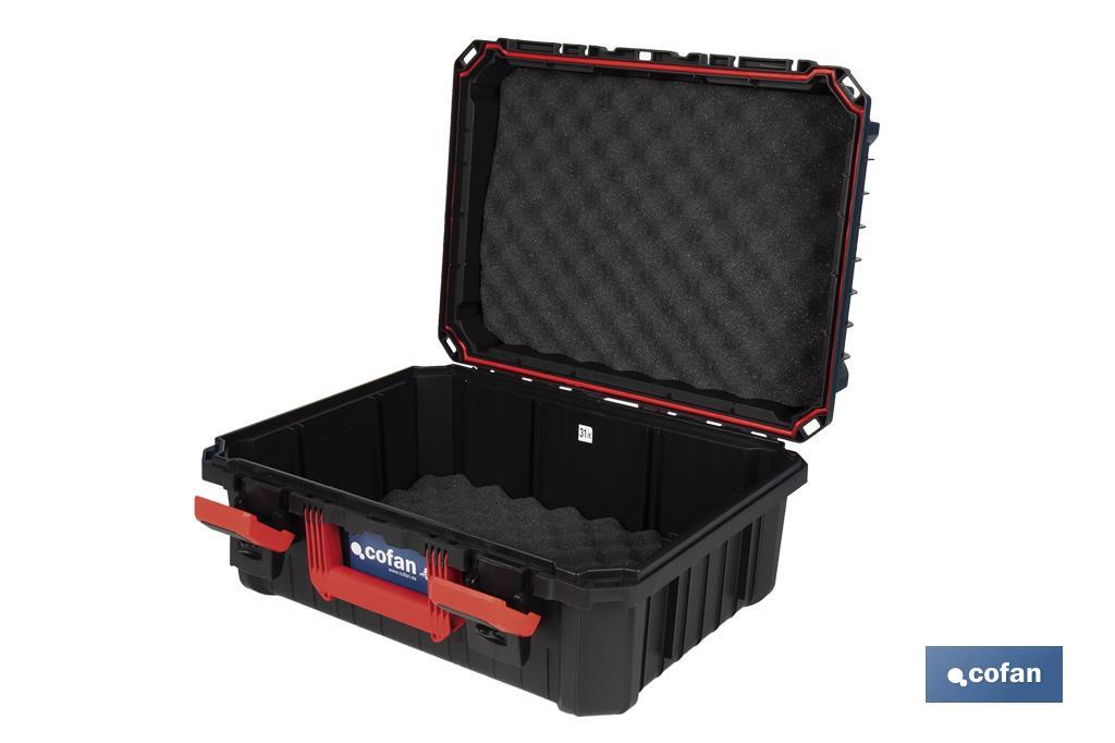 Carrying case with ABS latches, 2 handles and padded foam | Size: 44.5 x 36 x 21.6cm - Cofan