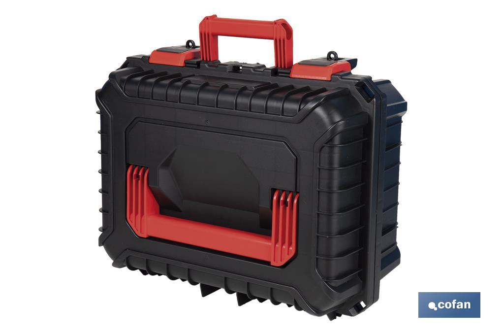 Carrying case with ABS latches, 2 handles and padded foam | Size: 44.5 x 36 x 21.6cm - Cofan