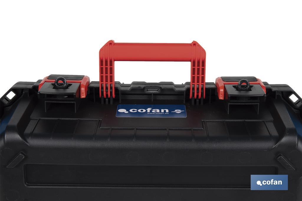 Carrying case with ABS latches, 2 handles and padded foam | Size: 44.5 x 36 x 21.6cm - Cofan