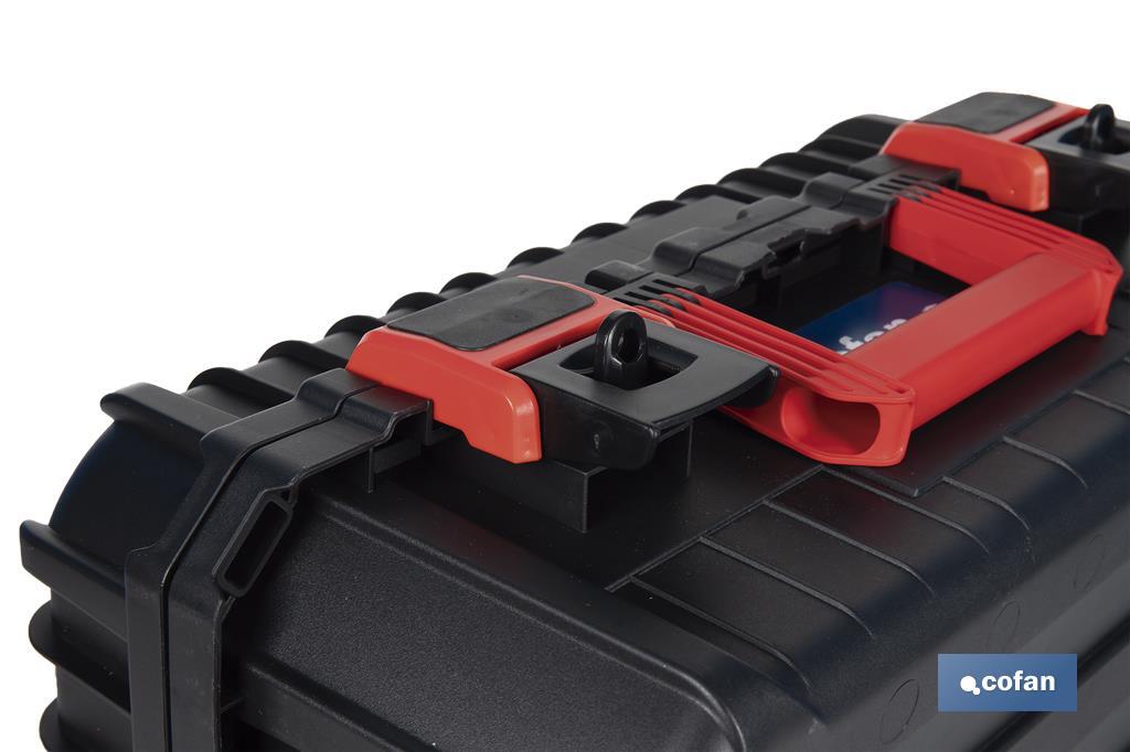 Carrying case with ABS latches, 2 handles and padded foam | Size: 44.5 x 36 x 21.6cm - Cofan