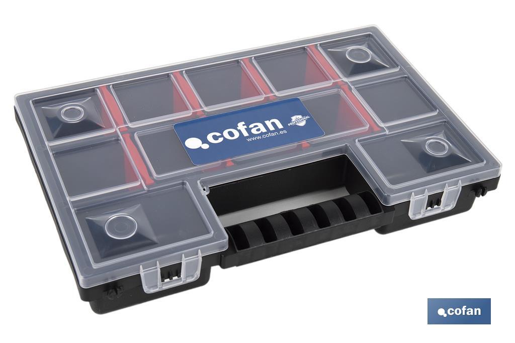 Estojo organizador de ferramentas com compartimentos para peças pequenas | Disponível em três tamanhos diferentes - Cofan