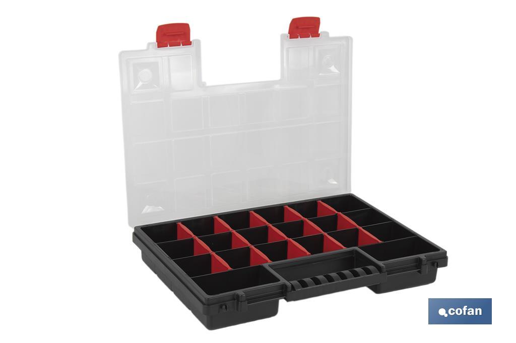 Estojo organizador de ferramentas com compartimentos para peças pequenas | Disponível em três tamanhos diferentes - Cofan