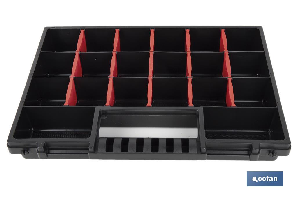 Estojo organizador de ferramentas com compartimentos para peças pequenas | Disponível em três tamanhos diferentes - Cofan