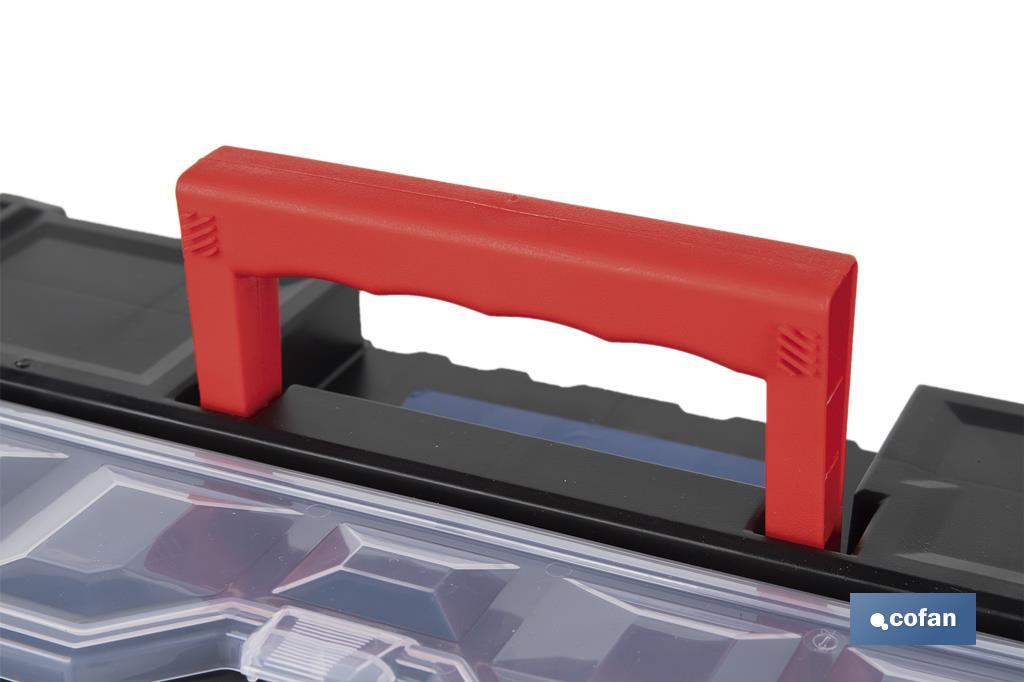 Storage bin organiser with 9 compartments for small tools and parts | Available in two different sizes - Cofan