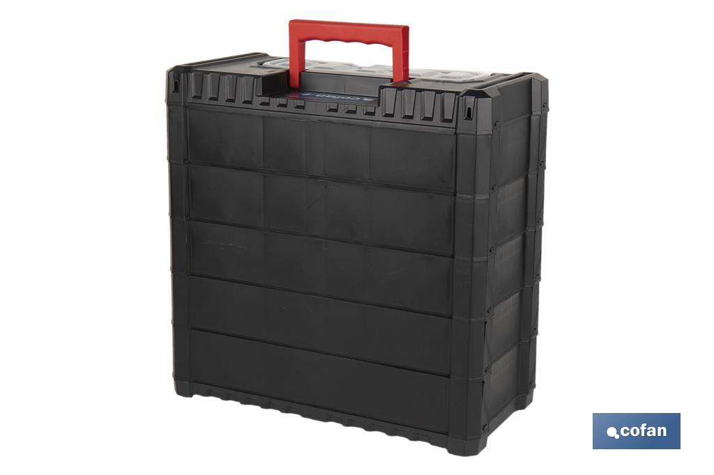 Storage bin organiser with 9 compartments for small tools and parts | Available in two different sizes - Cofan