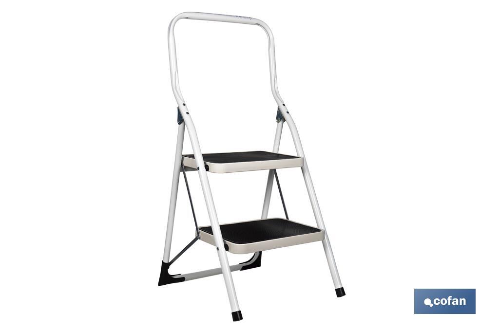 Foldable stepladder | Suitable for domestic use | Available with 2 or 3 steps | Steel - Cofan