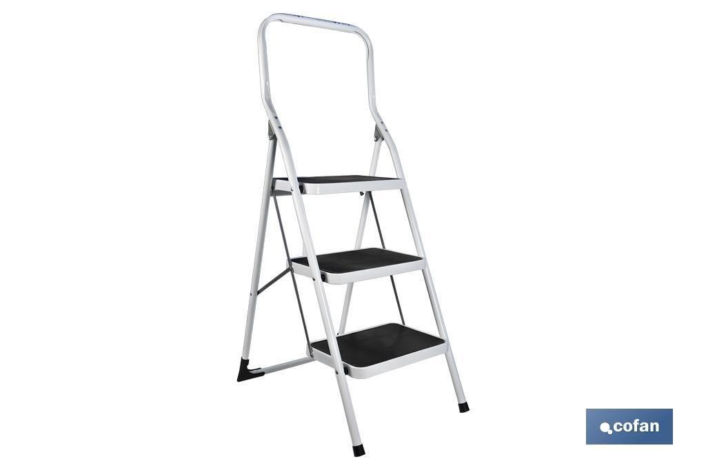 Foldable stepladder | Suitable for domestic use | Available with 2 or 3 steps | Steel - Cofan