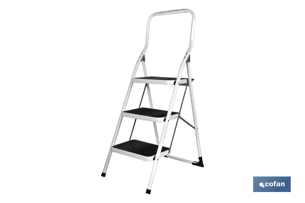 Foldable stepladder | Suitable for domestic use | Available with 2 or 3 steps | Steel - Cofan