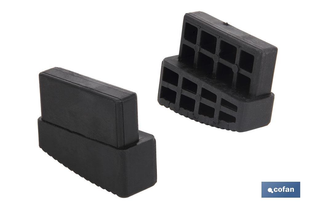 Kit de 2 Tacos de PVC para escaleras reforzadas soldadas cofan | Con medidas de 60 X 20 mm | Fabricadas en PVC resistente - Cofan