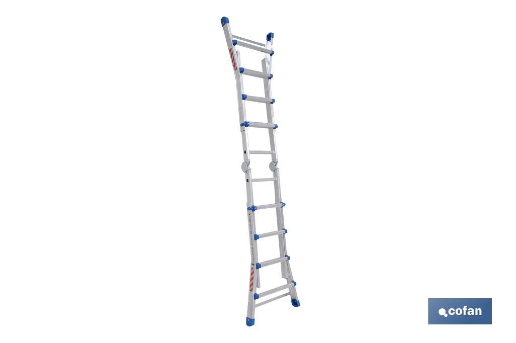 Multi-position Plus ladder | Aluminium | Available with different sizes and rungs | EN 131 Standard | Weight: 150 kilograms - Cofan