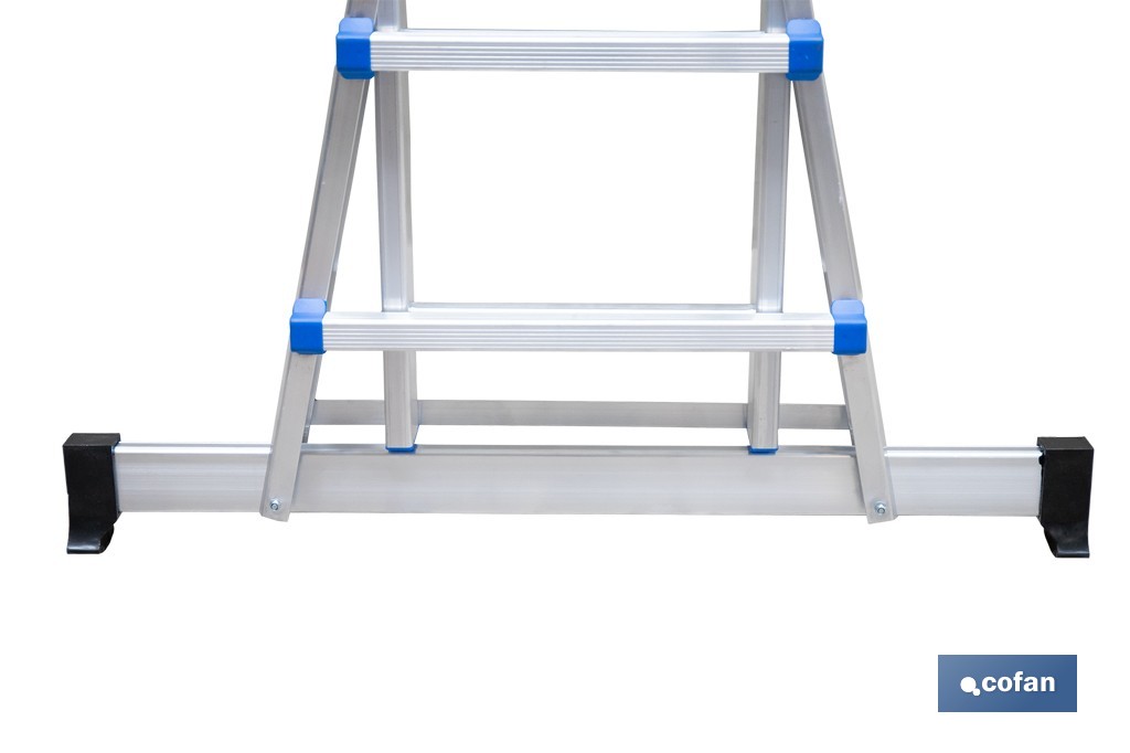 Multi-position Plus ladder | Aluminium | Available with different sizes and rungs | EN 131 Standard | Weight: 150 kilograms - Cofan