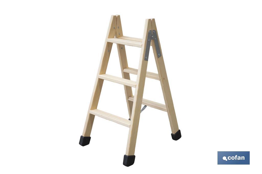 Escaleras de Madera Dobles de Alta Resistencia | Diferentes tamaños y alturas | Seguridad garantizada - Cofan