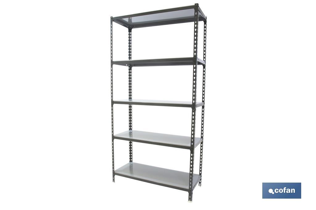 Steel shelving unit | Anthracite | Available with 5 tiers | Galvanised steel | Size: 1,800 X 900 X 400MM - Cofan