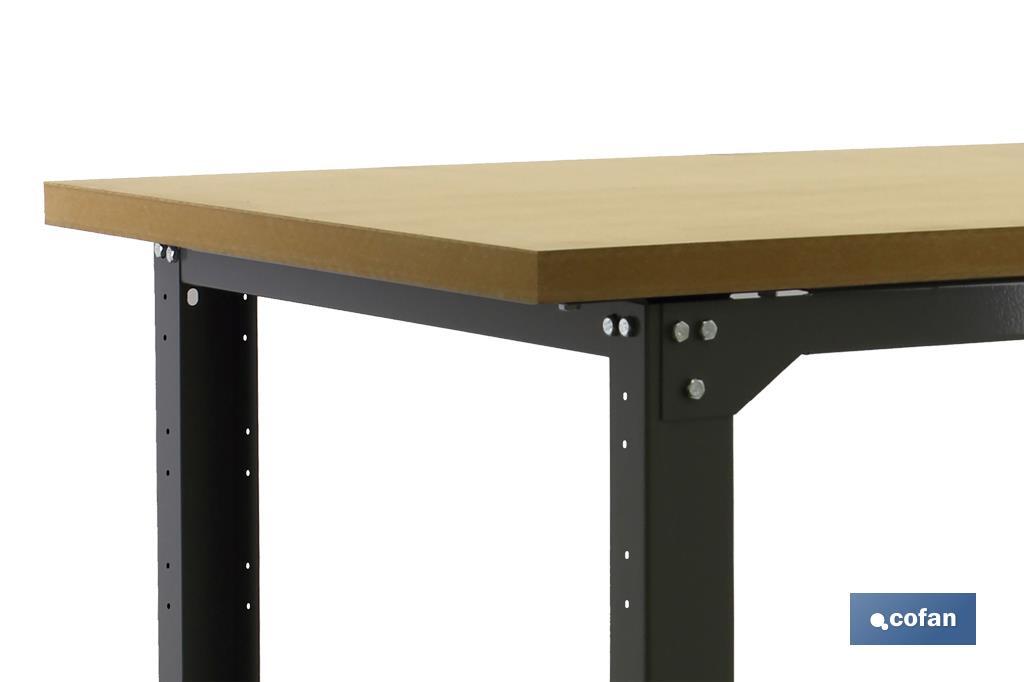 Mesa de trabajo de aço | Resistente e versátil | Cor antracite | Disponível em diferentes medidas - Cofan