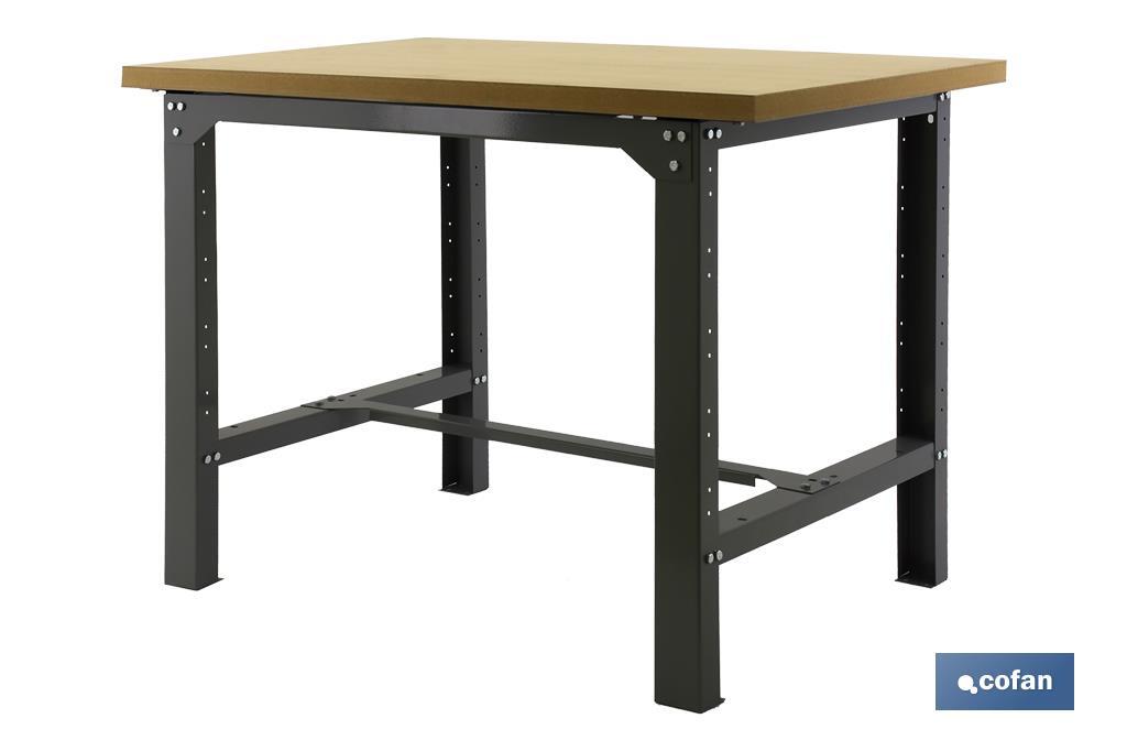 Mesa de trabajo de acero | Resistente y versátil | Color antracita | Disponible en diferentes medidas - Cofan