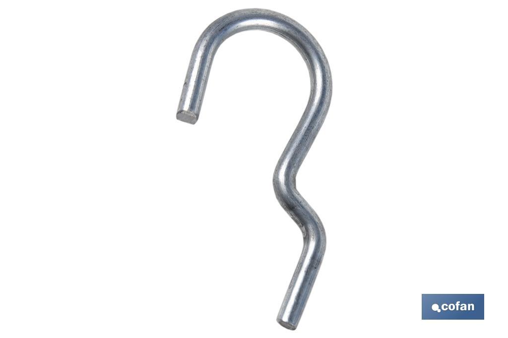 Set of 10 single pegboard hooks | Suitable for perforate tool panels | Available in various sizes | Material: Zinc-plated steel - Cofan