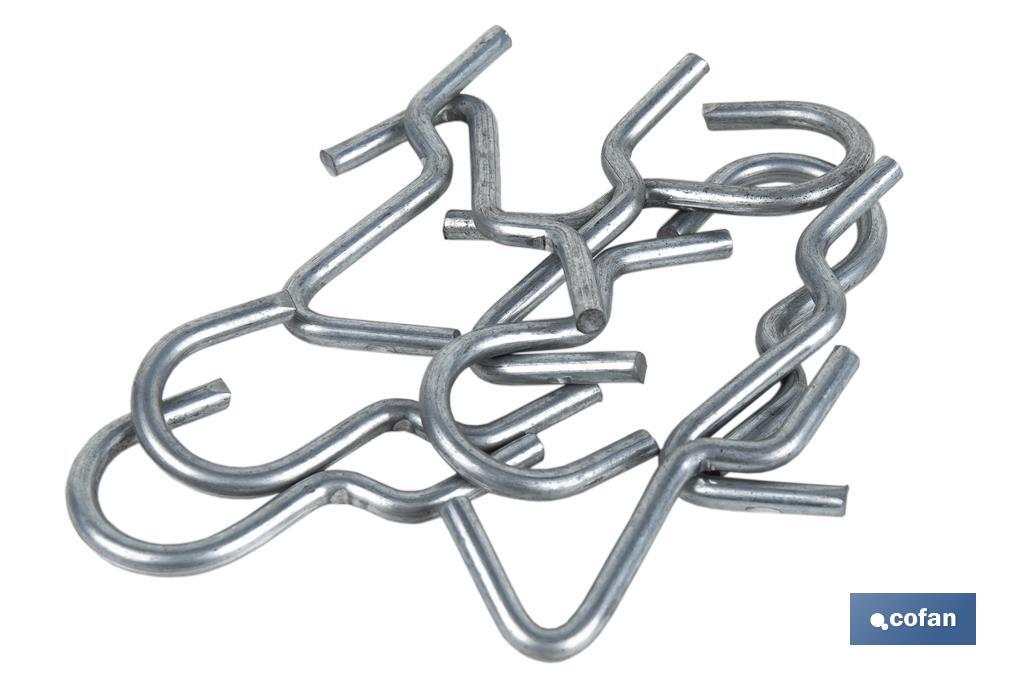 Set of 10 single pegboard hooks | Suitable for perforate tool panels | Available in various sizes | Material: Zinc-plated steel - Cofan