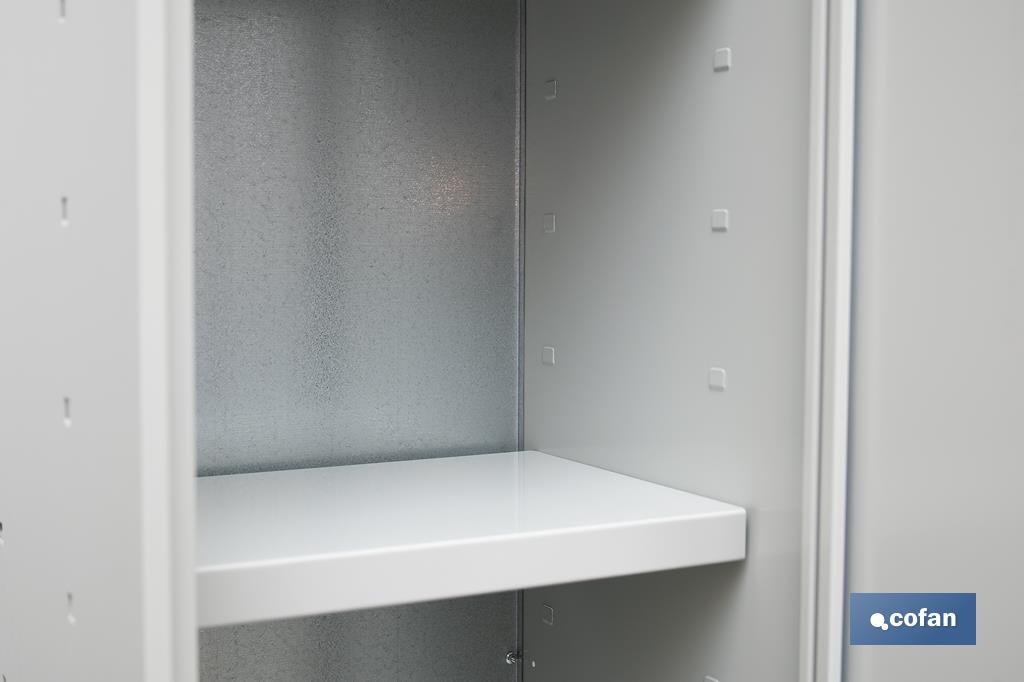 Cleaning cupboard | Multipurpose storage closet with 1 door and 4 shelves | Material: steel | Sizes: 180 x 40 x 40cm - Cofan