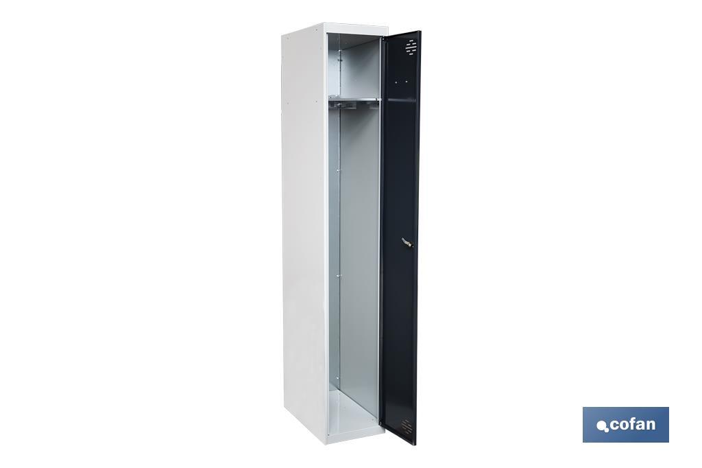 Initial single-door locker | Steel | Colour: grey | Size: 180 x 30 x 50cm - Cofan