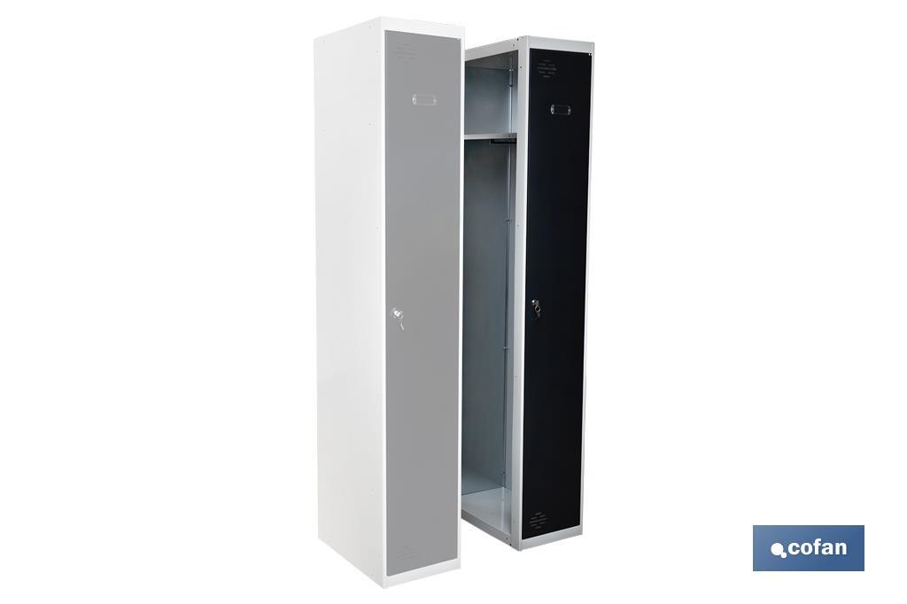 Additional single-door locker | Steel | Colour: grey | Size: 180 x 30 x 50cm - Cofan
