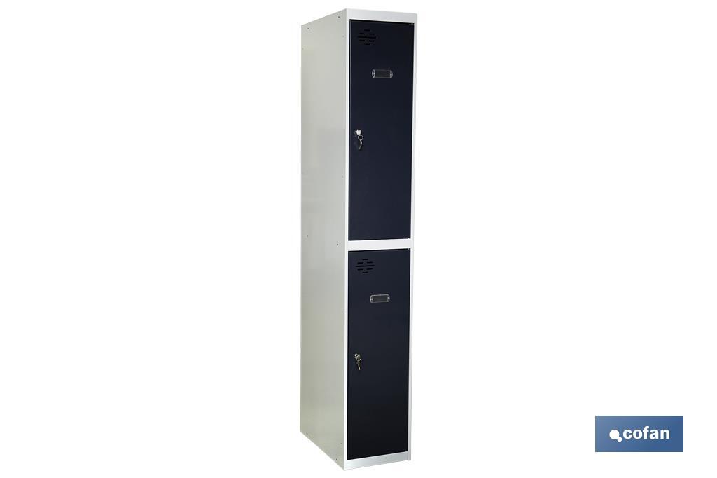 Initial 2-door locker | Steel | Colour: grey | Size: 180 x 30 x 50cm - Cofan