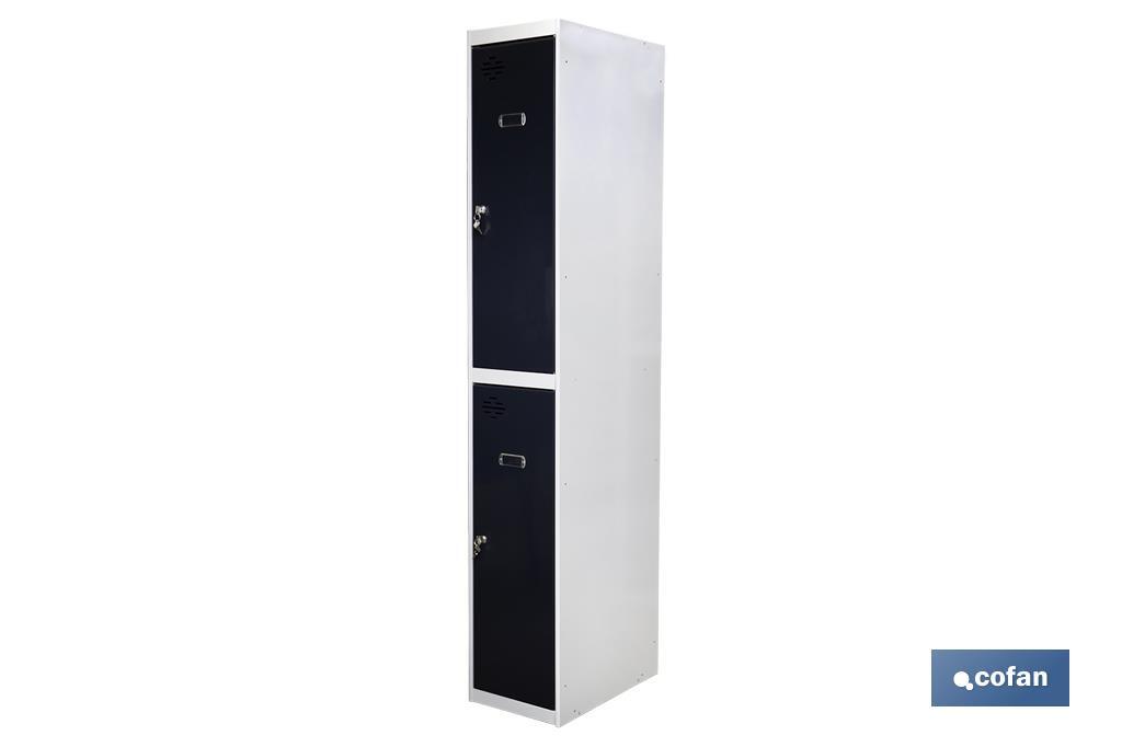 Initial 2-door locker | Steel | Colour: grey | Size: 180 x 30 x 50cm - Cofan