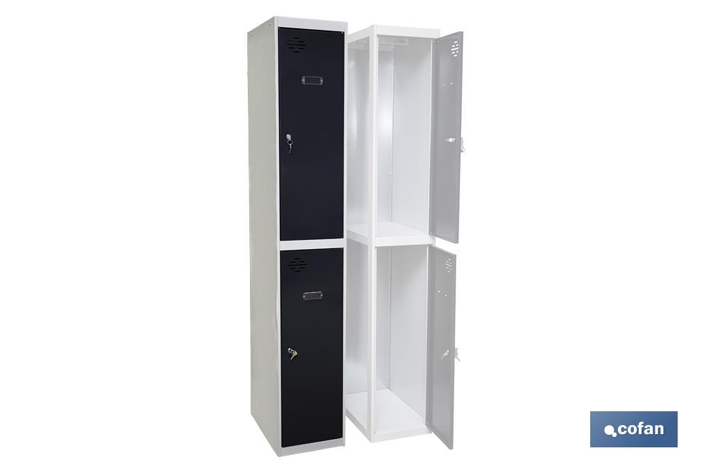 Initial 2-door locker | Steel | Colour: grey | Size: 180 x 30 x 50cm - Cofan