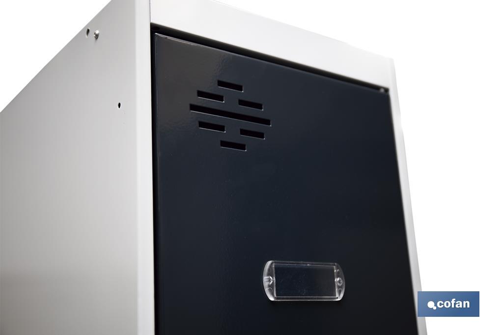 Initial 2-door locker | Steel | Colour: grey | Size: 180 x 30 x 50cm - Cofan