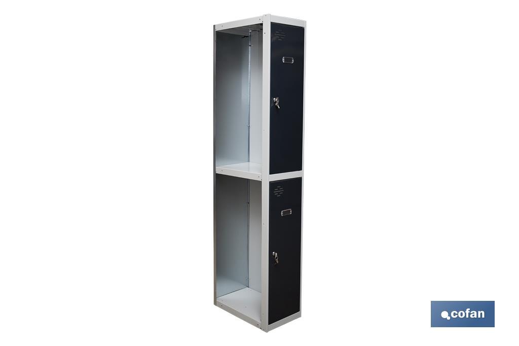 Additional 2-door locker | Steel | Colour: grey | Size: 180 x 30 x 50cm - Cofan