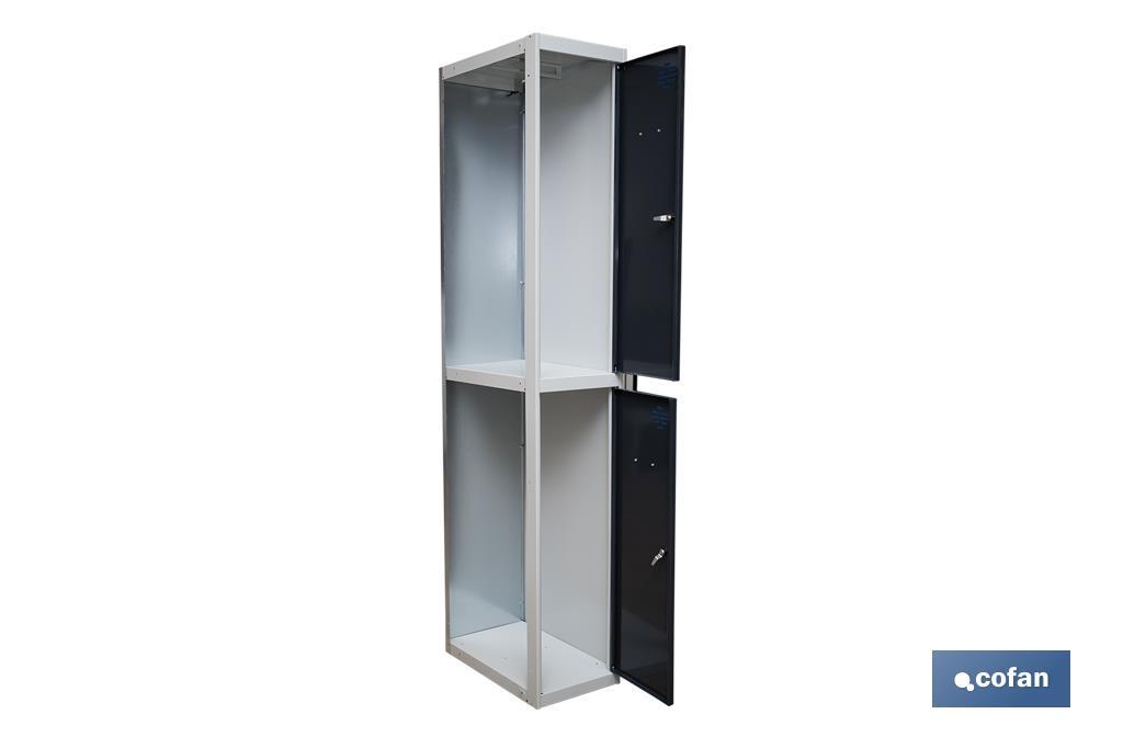 Additional 2-door locker | Steel | Colour: grey | Size: 180 x 30 x 50cm - Cofan