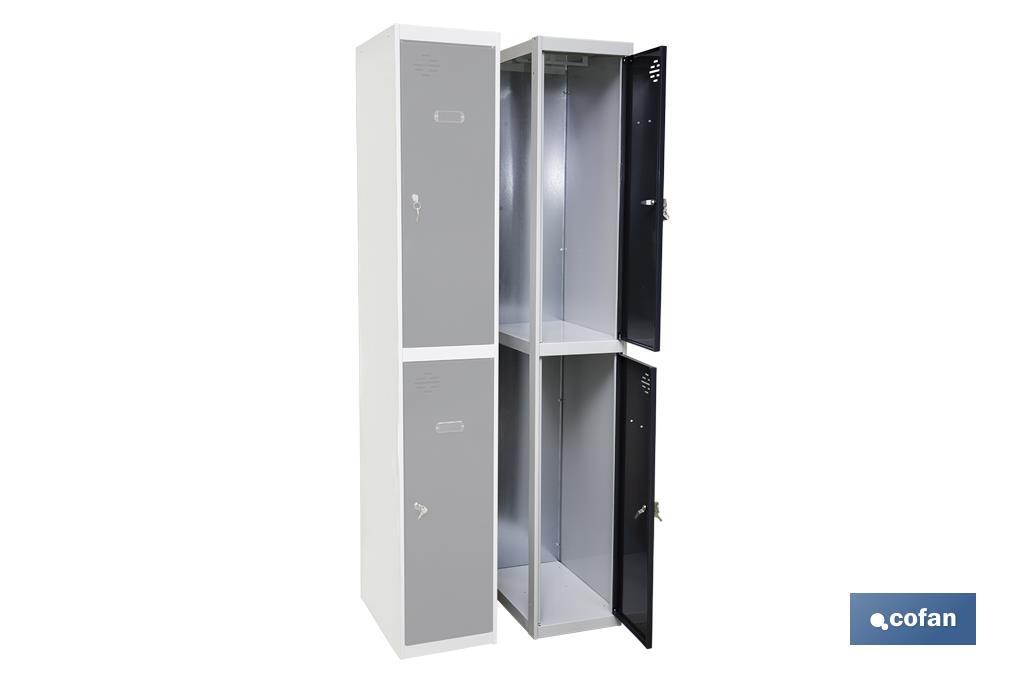 Additional 2-door locker | Steel | Colour: grey | Size: 180 x 30 x 50cm - Cofan