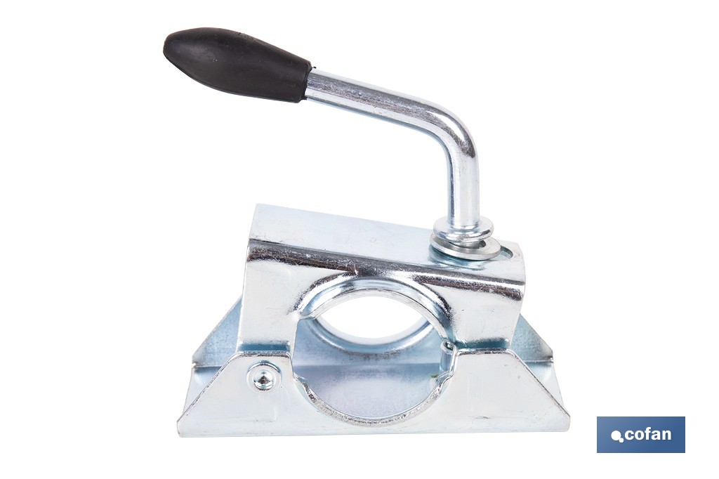 Abrazadera de acero galvanizado para rueda Jockey de remolque con de eje 48 mm - Cofan