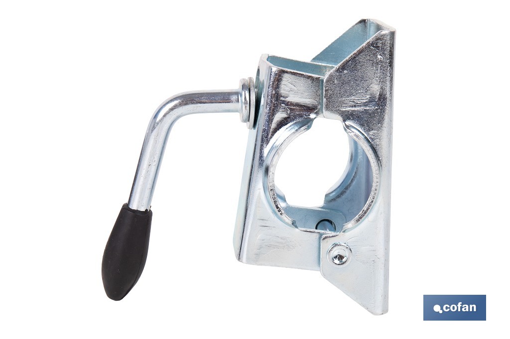 Abrazadera de acero galvanizado para rueda Jockey de remolque con de eje 48 mm - Cofan