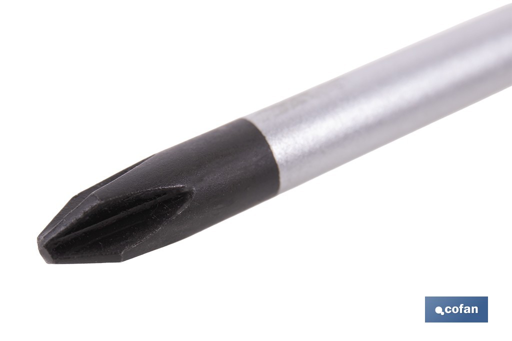 Destornillador Phillips DIN ISO 8764-1 modelo Gripforce | Punta magnética y mango antideslizante | Disponible en diferentes tamaños - Cofan