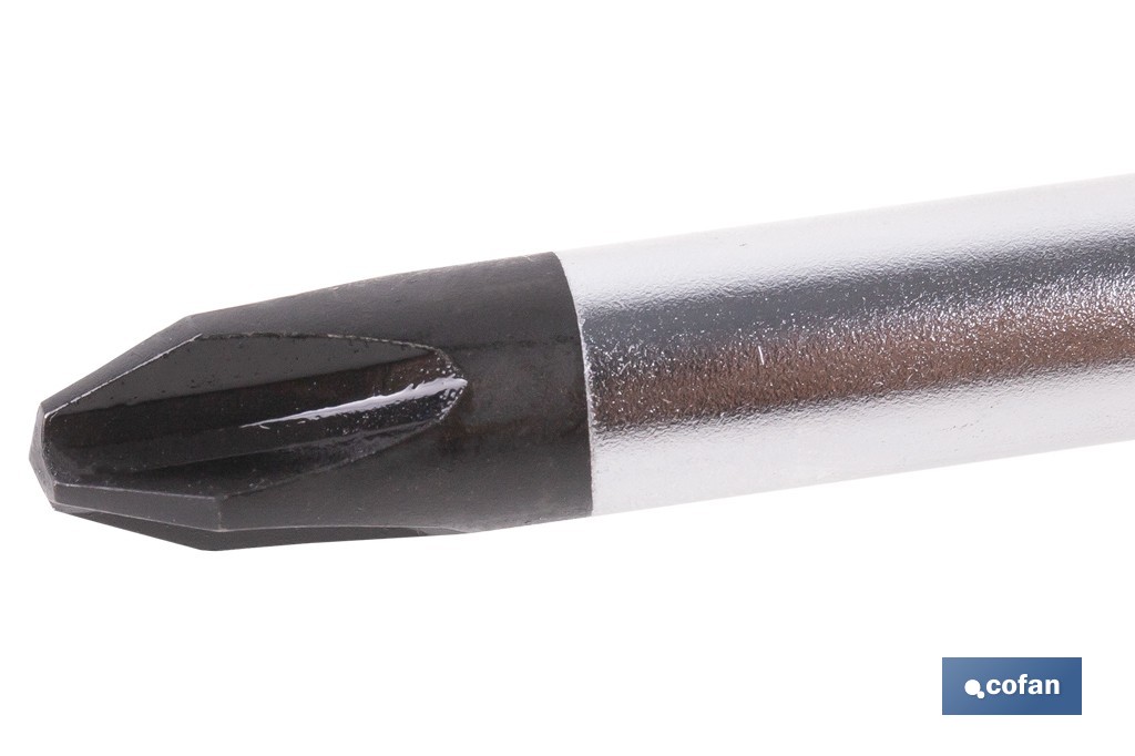 Destornillador Phillips con hexágono DIN ISO 8764-1 modelo Gripforce | Punta magnética y mango antideslizante | Disponible en diferentes tamaños - Cofan