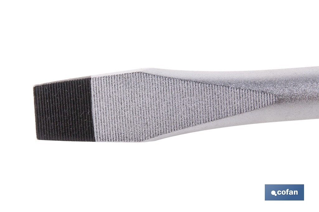 Destornillador plano con hexágono DIN 5265 modelo Gripforce | Punta magnética y mango antideslizante | Disponible en diferentes tamaños - Cofan