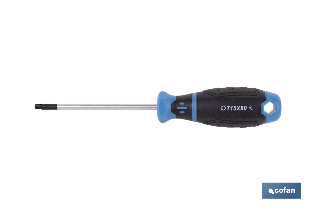 Destornillador Torx modelo DIN 50150 Gripforce | Punta magnética y mango antideslizante | Disponible en diferentes tamaños - Cofan