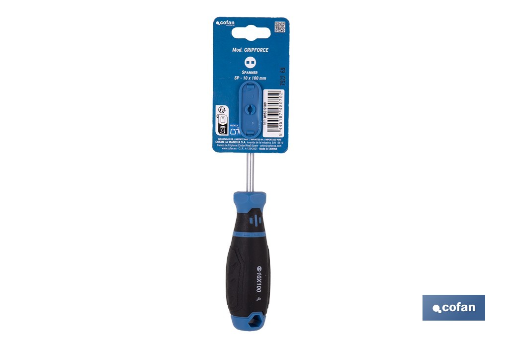 Destornillador Spanner doble punta modelo Gripforce | Punta magnética y mango antideslizante | Disponible en diferentes tamaños - Cofan