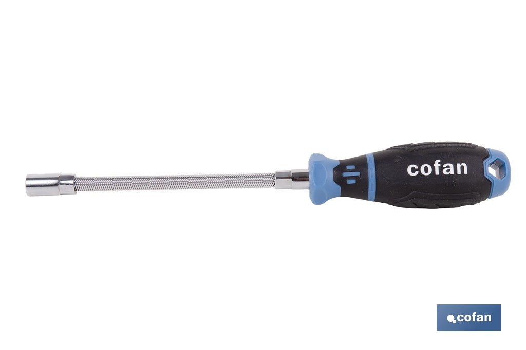 Destornillador flexible de vaso hexagonal hembra Gripforce | Punta magnética y mango antideslizante | Disponible en diferentes tamaños - Cofan