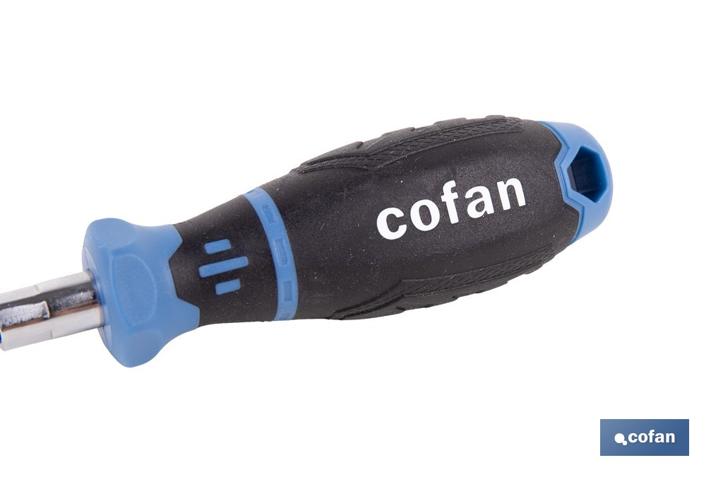 Destornillador flexible para puntas de 1/4" modelo Gripforce| Cambio rápido de puntas y mango antideslizante - Cofan