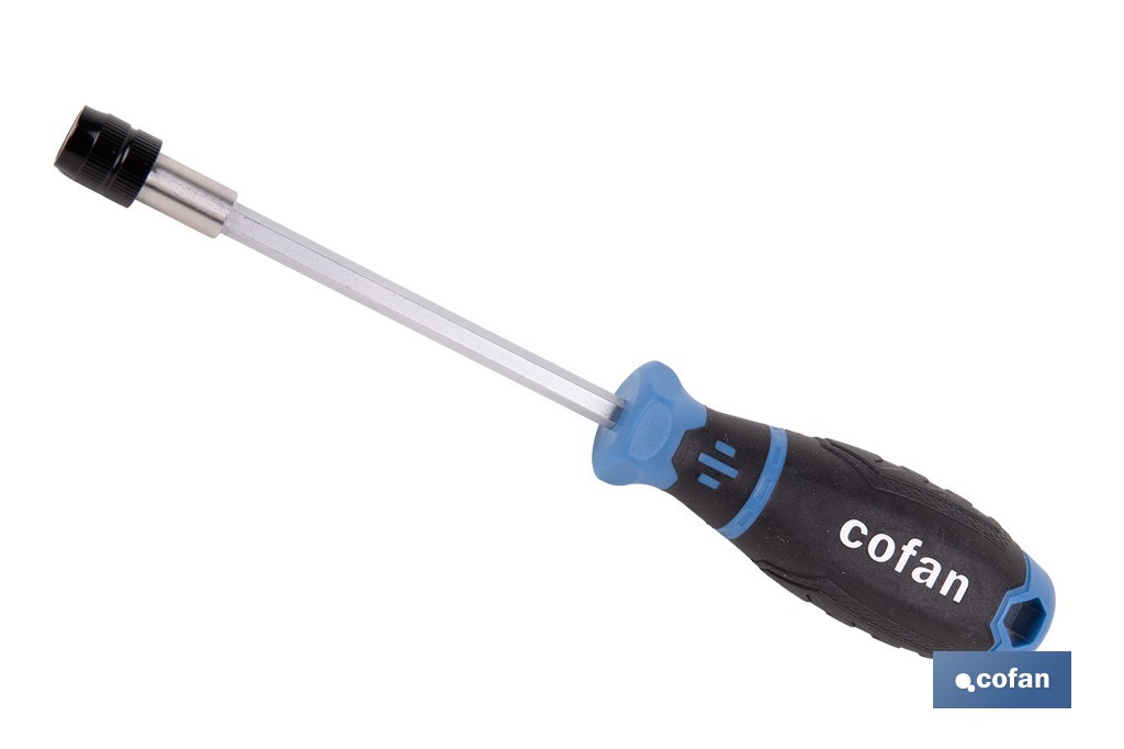 Destornillador rígido para puntas de 1/4" modelo Gripforce| Cambio rápido de puntas y mango antideslizante - Cofan