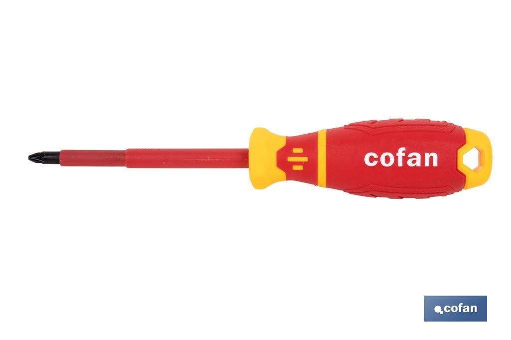 Destornillador pozidrive de electricista 1000 V aislado modelo GripForce - Cofan